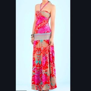 Hale Bob Colorful Strapless Maxi Dress
